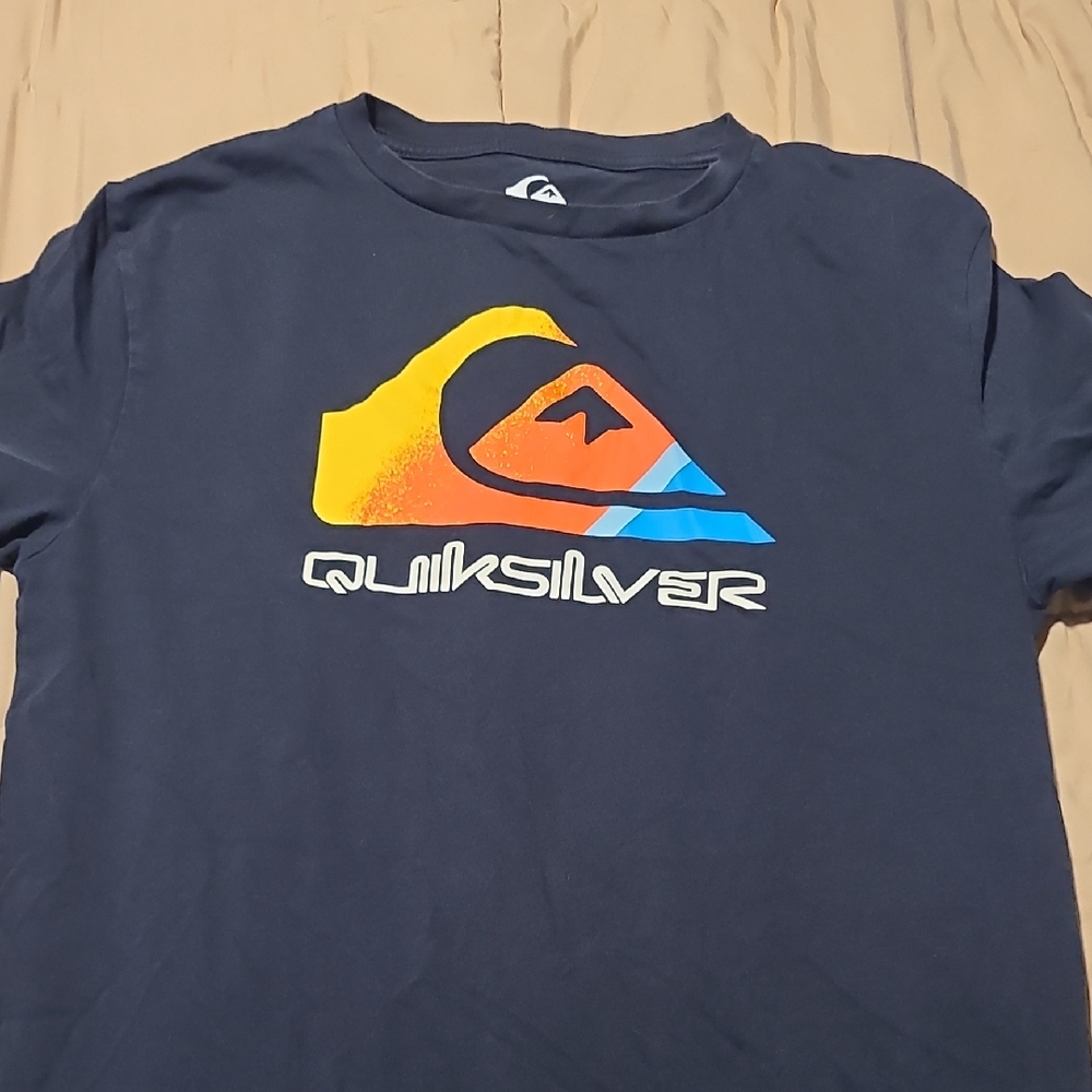 Quiksilver Black Tee with Colorful Logo